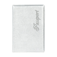 Обложка для паспорта OfficeSpace 'Fusion' мягкий полиуретан, серебро, тиснение