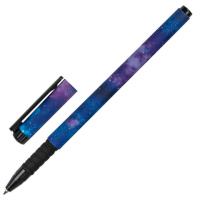 Ручка шариковая BRAUBERG SOFT TOUCH GRIP 'SPACE', СИНЯЯ, мягкое покрытие, узел 0,7 мм, 143714