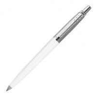 Ручка шариковая PARKER 'Jotter Plastic CT', корпус белый, детали из нержавеющей стали, синяя, R00329