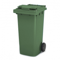 Контейнер-бак для мусора на колесах Iplast 120л, зеленый, с крышкой, 23.C29