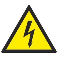 Знак Опасность поражения электрическим током Гасзнак 200х200мм, самоклеящаяся пленка ПВХ, W08