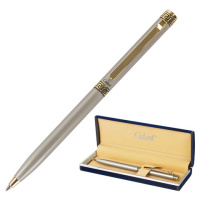 Шариковая ручка автоматическая Galant Brigitte синяя, 0.7мм, серебристый корпус