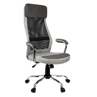 Кресло руководителя Helmi HL-E41 'Stylish', ткань/сетка, серая/бежевая