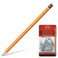 Набор чернографитных карандашей Koh-I-Noor 1502/2 Graphic 8B-2H, 12шт, металлический пенал