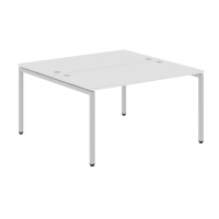 Стол письменный Skyland Xten-S XWST 1414, двухместный, белый/алюминий, 1400х1406х750мм