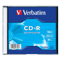 Диск CD-R Verbatim 700Mb, 52x, Slim Case, 1шт/уп