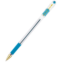 Ручка шариковая Munhwa MC Gold голубая, 0.5мм, прозрачный корпус