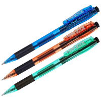 Шариковая ручка автоматическая Cello Joy Neon tinted синяя, 0.7мм, корпус ассорти