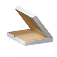 Коробка под пиццу Фабрика Упаковки 30.5х30.5х4см, гофрокартон, белая