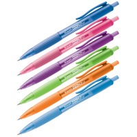 Ручка шариковая автоматическая Luxor 'Micra X II' синяя, 0,7мм, грип, корпус ассорти