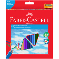 Карандаши цветные Faber-Castell 'Ecopen' 24цв., трехгран., заточен., картон, европодвес, с точилкой