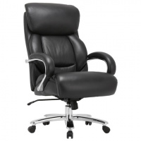 Кресло руководителя Brabix Pride HD-100 нат.кожа, черная, крестовина хром