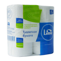 Туалетная бумага Lime без аромата, белая, 2 слоя, 4 рулона, 20м, 10.20