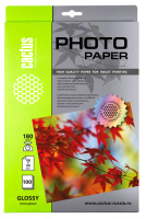 Фотобумага для струйных принтеров Cactus CS-GA6180100 10x15см, 100 листов, 180 г/м2, белая, глянцева