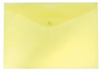 Пластиковая папка на кнопке Бюрократ Economy желтая, А4, PK100yel