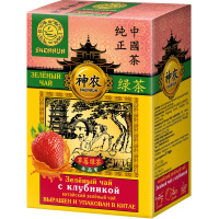 Чай Shennun зеленый с клубникой, листовой, 100г