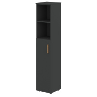 Шкаф колонка с глухой средней дверью и топом FHC 40.6(L) Черный графит/Черный графит 404х429х1983