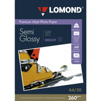 Фотобумага для струйных принтеров Lomond А4, 20 листов, 260 г/м2, полуглянцевая