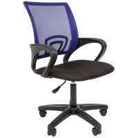 Кресло оператора Helmi HL-M96 R 'Airy', спинка сетка синяя/сиденье ткань черная, пиастра