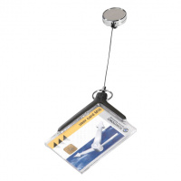 Держатель-рулетка для бейджа Durable Card Holder Deluxe Pro с клипом, металлик, 80см, 10шт/уп