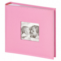 Фотоальбом BRAUBERG 'Cute Baby' на 200 фото 10х15 см, под кожу, бумажные страницы, бокс, розовый, 39
