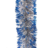 Мишура Xmas Dream серебристая с синими кончиками, 2м, 7см