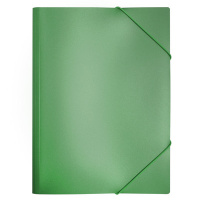 Пластиковая папка на резинке Бюрократ зеленая, A4, PR05grn