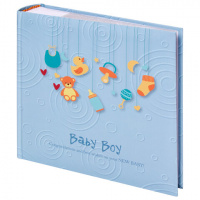 Фотоальбом BRAUBERG 'Baby Boy' на 200 фото 10х15 см, твердая обложка, бумажная страница, бокс, голуб