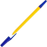 Шариковая ручка Союз Школьник синяя, 1мм, оранжевый корпус
