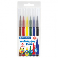 Фломастеры для рисования Brauberg Premium Классические 6 цветов, вентилируемый колпачок