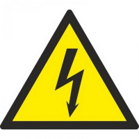 Знак Опасность поражения электрическим током Гасзнак 100х100мм, самоклеящаяся пленка ПВХ, 10шт/уп, W