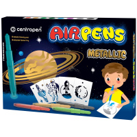 Фломастеры воздушные Centropen 'AirPens Metallic', 08цв.+8 трафаретов, картон. упаковка