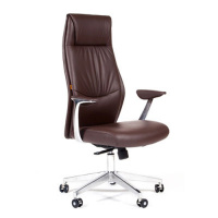 Кресло руководителя Chairman Vista экокожа премиум, коричневая, крестовина хром