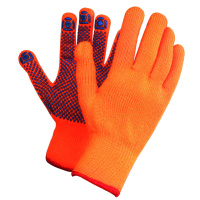 Перчатки защитные безразмерные 1 пара, оранжевые, акрил/ПВХ покрытие, для работы при низких температ