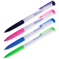 Шариковая ручка автоматическая Officespace синяя, 0.7мм, цветнйо корпус