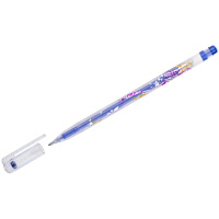 Ручка гелевая Crown Люрекс синяя, 1мм