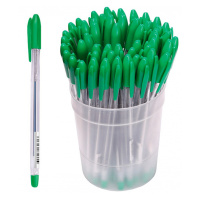 Ручка шариковая Стамм 'VeGa' зеленая, 0,7мм, прозрачный корпус