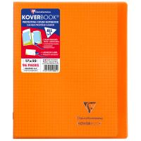Бизнес-тетрадь 48л., 170*220мм, клетка Clairefontaine 'Koverbook', пластик. обложка, оранжевая, 90г/