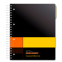 Тетрадь общая Smartbook желто-оранжевая, А5, 120 листов, в клетку, на спирали, пластик
