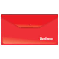 Пластиковая папка на кнопке Berlingo красная, С6, 180мкм