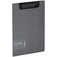 Папка-планшет с зажимом Berlingo 'Steel&Style' A5+, 1800мкм, пластик (полифом), серебристый металлик