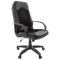 Кресло руководителя Brabix Strike EX-525 экокожа, черная, ткань, черная, крестовина пластик