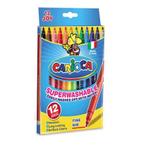Фломастеры для рисования Carioca Joy 12 цветов, смываемые