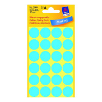 Этикетки маркеры Avery Zweckform 3005, голубые, d=18мм, 24шт на листе, 4 листа