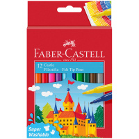 Фломастеры Faber-Castell 'Замок', 12цв., смываемые, картон, европодвес