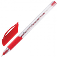 Шариковая ручка Brauberg Extra Glide GT красная, 0.7мм, прозрачный корпус