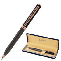 Ручка подарочная шариковая GALANT 'FACTURA', корпус черный/оружейный металл, детали розовое золото,