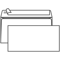 Конверт почтовый Курт E65 белый, 110х220мм, 80г/м2, 200шт, стрип