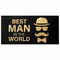 Конверт для денег Золотая Сказка Best Man In The World, Мужской стиль, 166х82мм