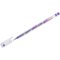 Ручка гелевая Crown Люрекс фиолетовая, 1мм